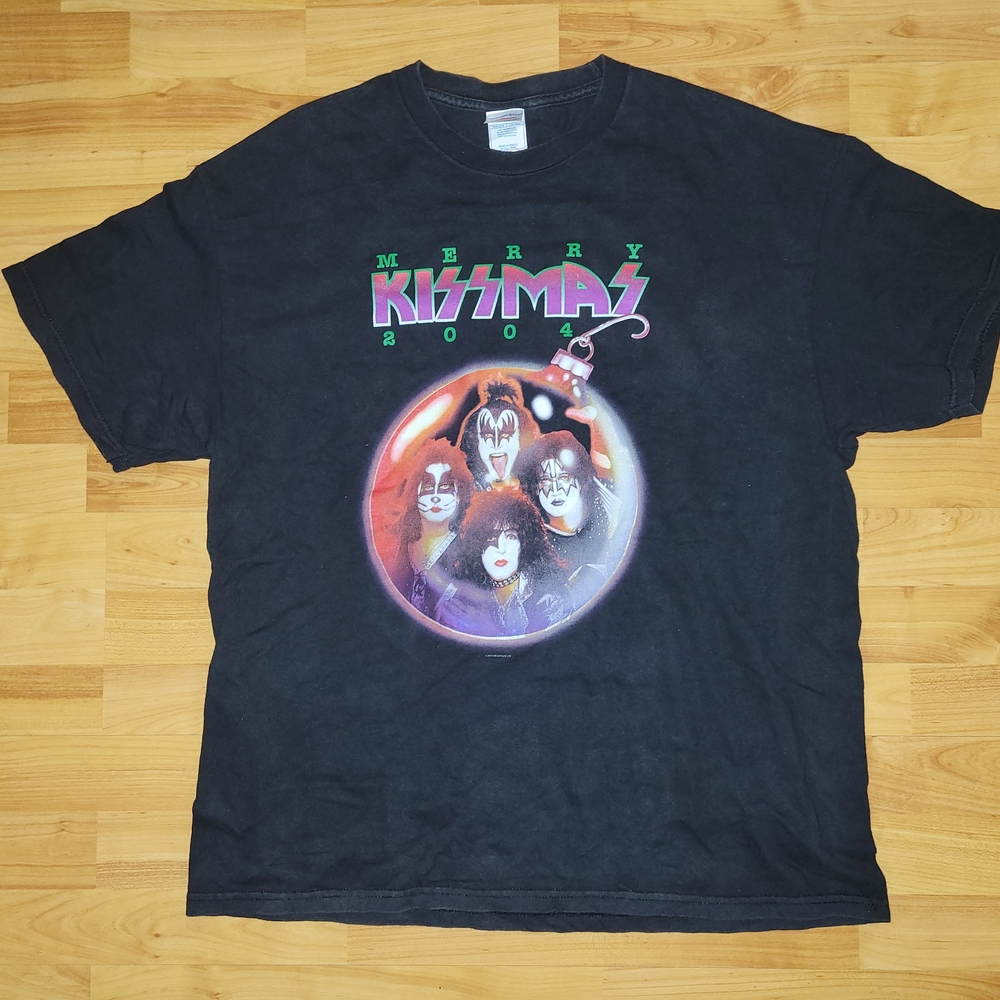 Vintage Y2K KISS 2004 Merry KISSmas Tennessee River, Black Band T-Shirt XL